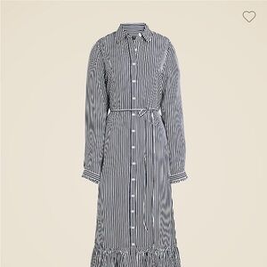 J. Crew Amelia shirtdress in striped drapey viscose twill
